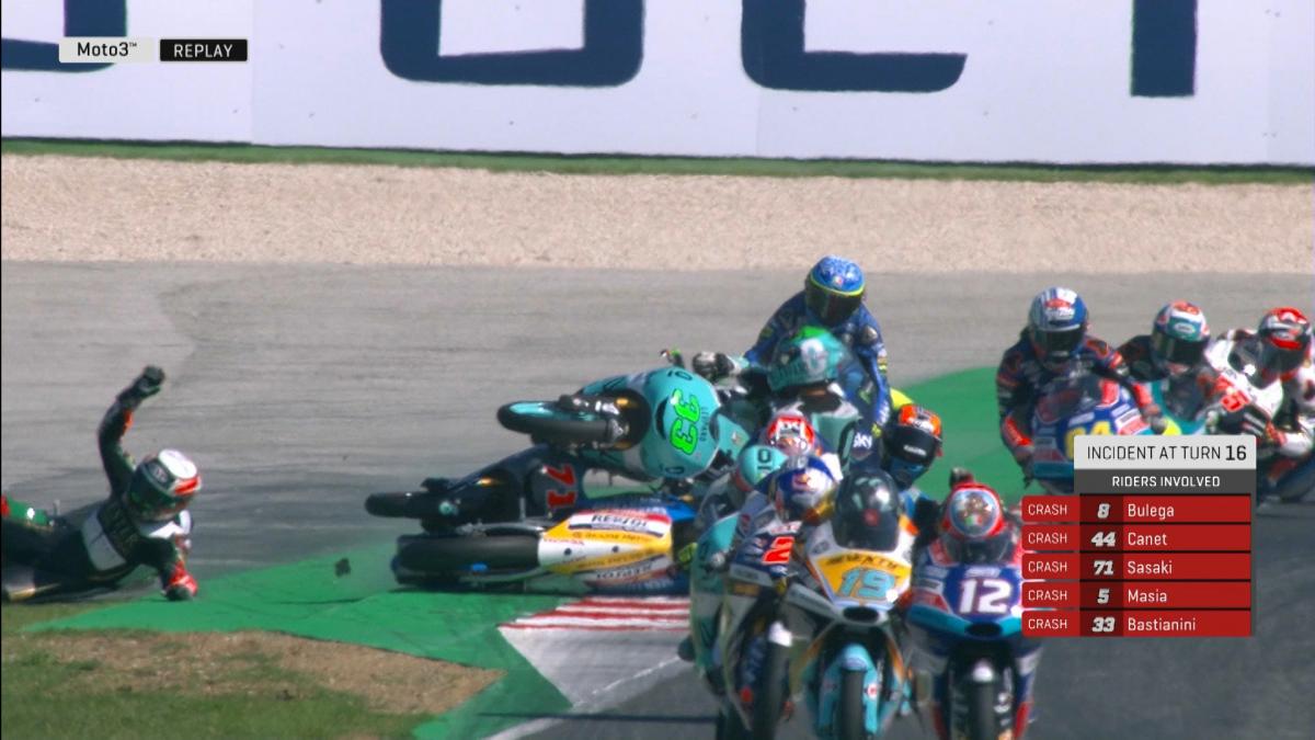 Early Drama A Multi Rider Crash In Moto3 At Misano Motogp