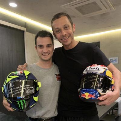 RESPECT - Former rivals @26_DaniPedrosa and @ValeYellow46 exchange their helmets