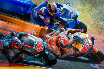 Márquez asume el control frente a Rins y Quartararo