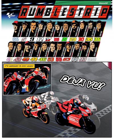 Welcome to the 2019 #MotoGP comic strip! Let the #RumbleStrip