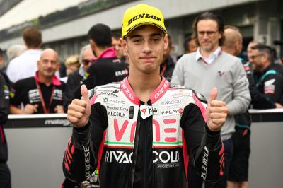 Arbolino shows wet weather prowess for Moto3™ Brno pole