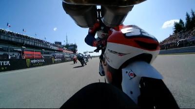 McPhee's bike cuts out off the line in scary Moto3™ moment!