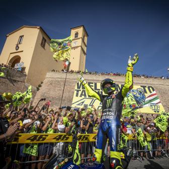 Hometown hero: Rossi revs through Tavullia