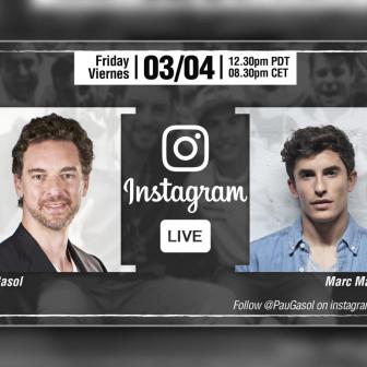 Marc Marquez in conversation with NBA star Pau Gasol