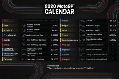 Motogp Is Back 2020 Calendar Released Motogp