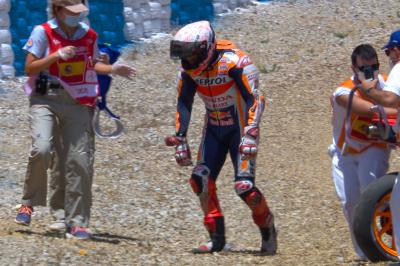 La caduta di Marquez a Jerez: i dati del suo airbag