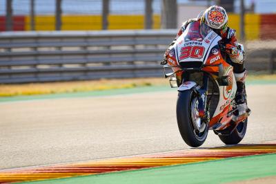 Nakagami gibt am Sonntagmorgen den Ton im Warm-Up an
