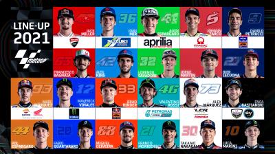 Así queda la parrilla de pilotos de MotoGP™ para 2021