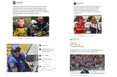 Le leggende sportive rendono omaggio a Rossi