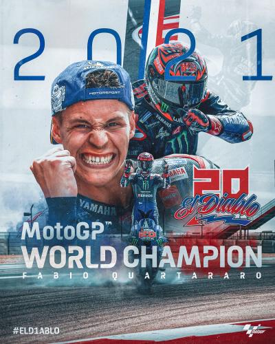 FRANCE'S HERO @fabioquartararo20 IS THE 2021 #MotoGP WORLD CHAMPION and
