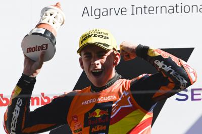 Moto3™: El podio repasa la carrera del GP del Algarve