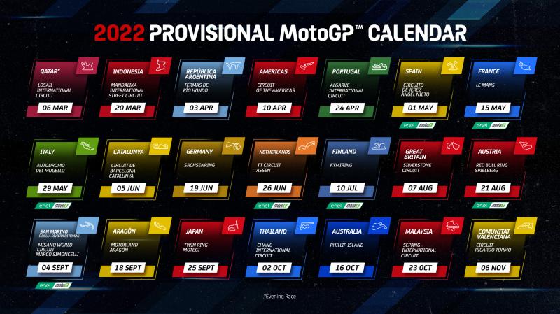 MOTO GP – Calendário 2022 - Tomada de Tempo