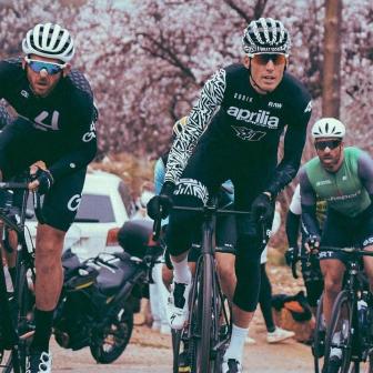 Aleix Espargaro mixes it with the best at pro-cycling event