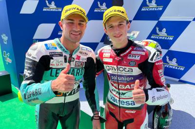 Moto3™: García, Foggia y Sasaki repasan la carrera en Termas