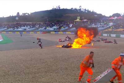 Chaos in Moto2™ as multi-rider incident sees Red Flag waved