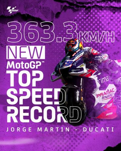 The fastest speed ever recorded in #MotoGP history! 
