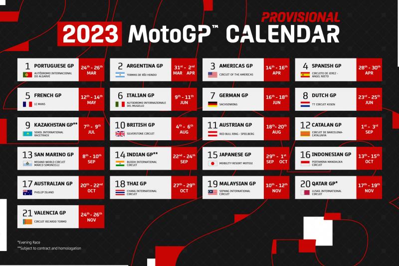 Confira o calendário de corridas da MotoGP em 2023 - Portal da RMC