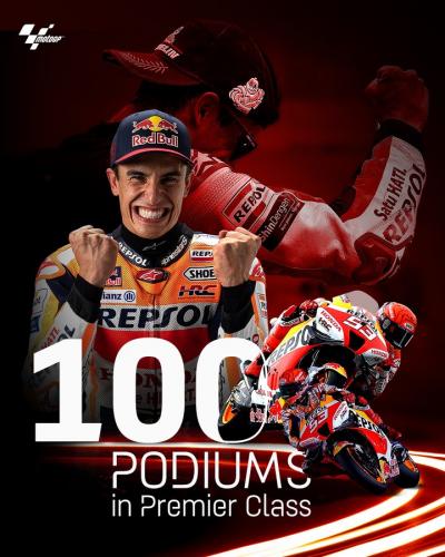 Podium number 100 for @marcmarquez93 ! What a remarkable achievement