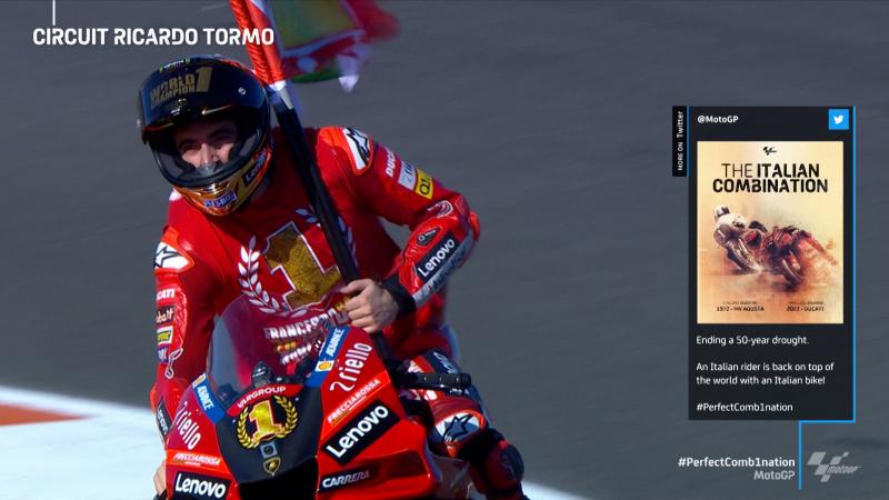 Bagnaia wins maiden MotoGP title as Ducati end 15-year drought