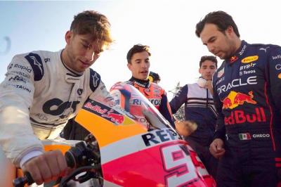 UNSEEN: Marc Marquez gives F1 superstars a MotoGP™ lesson