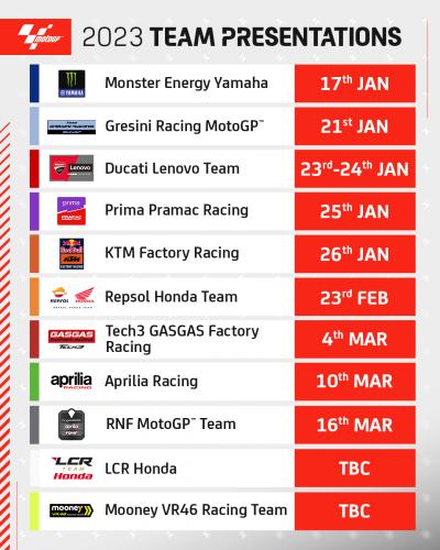 Save the date! MotoGP™ Team Presentations are coming