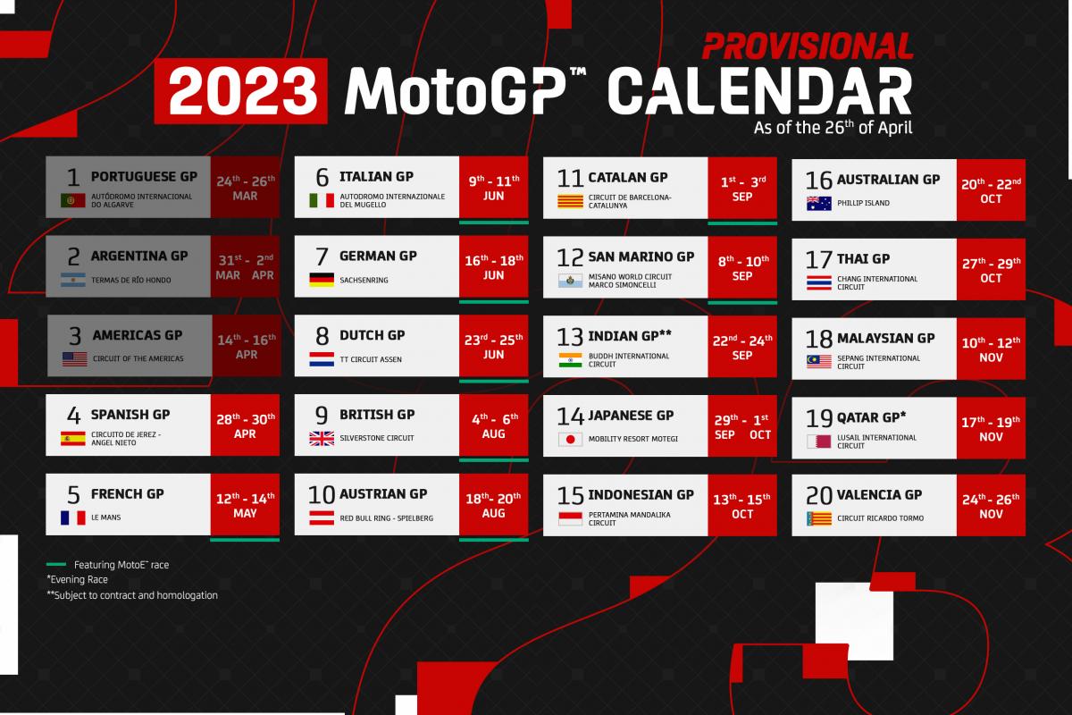 Calendario Motogp 2025 Ufficiale - Angy Mahala